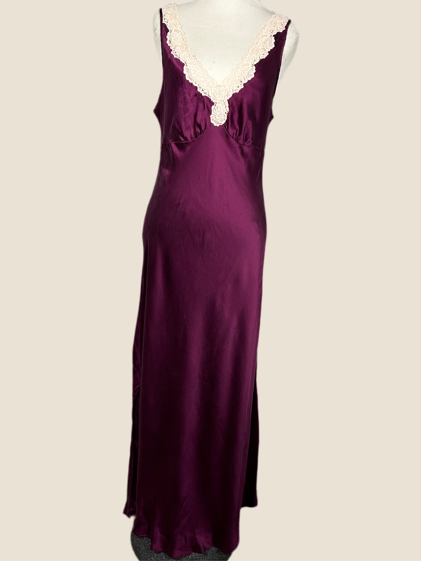 Plum Silk Slip Gown