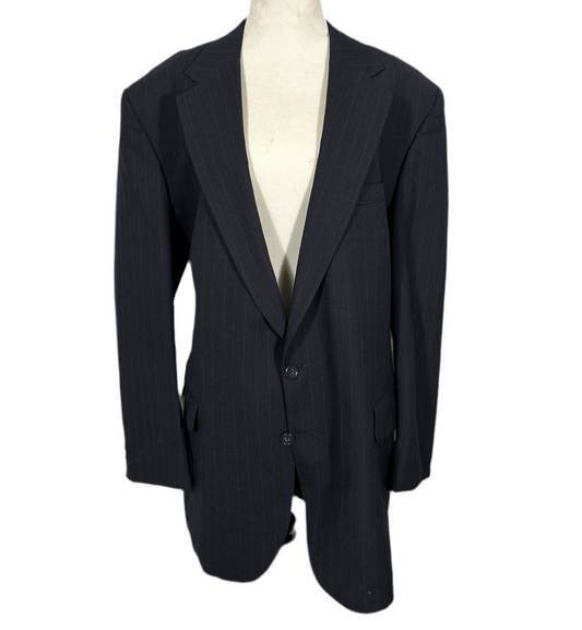 Navy Woolmark Pinstripe Blazer